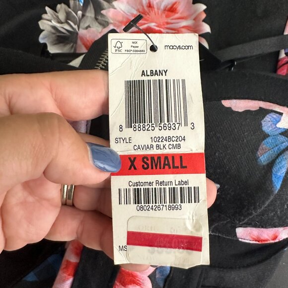 2/$24 NWT Material Girl Slip Dress Floral Caviar Black Combo XS #A0295 TRB2 - Picture 6 of 7